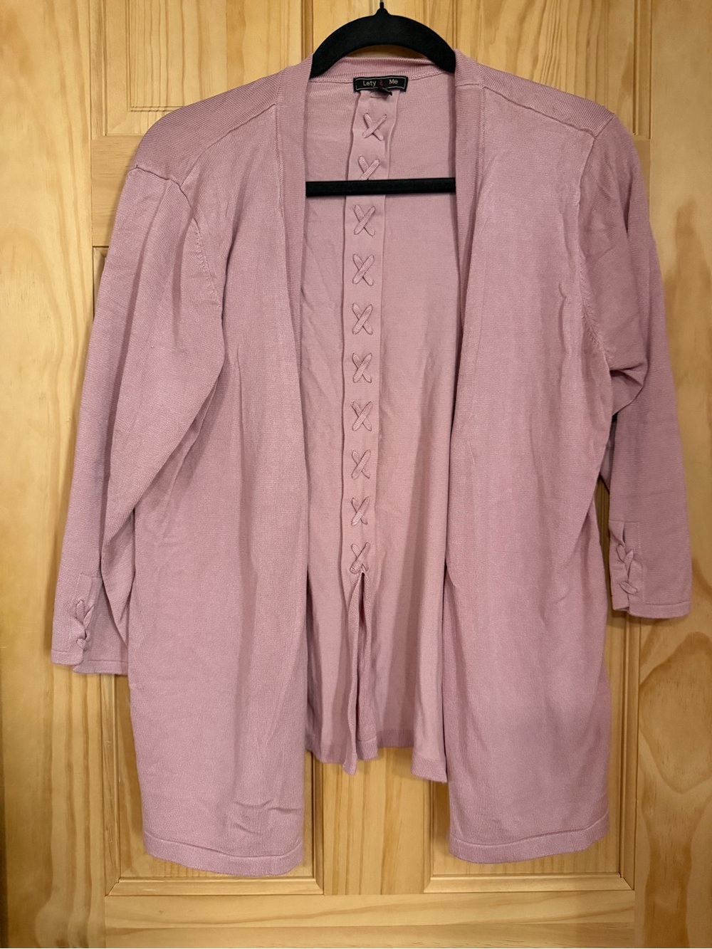 Light Pink Open Front Cardigan